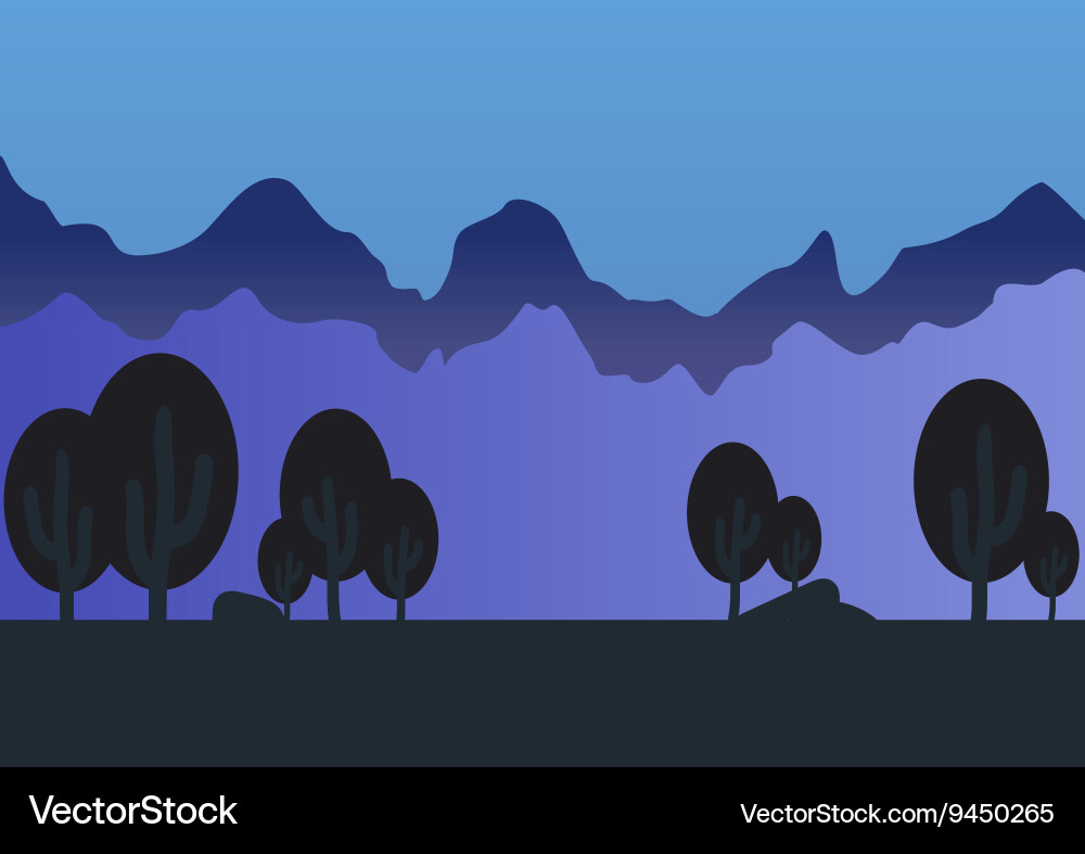 Game forest parallax background vector image