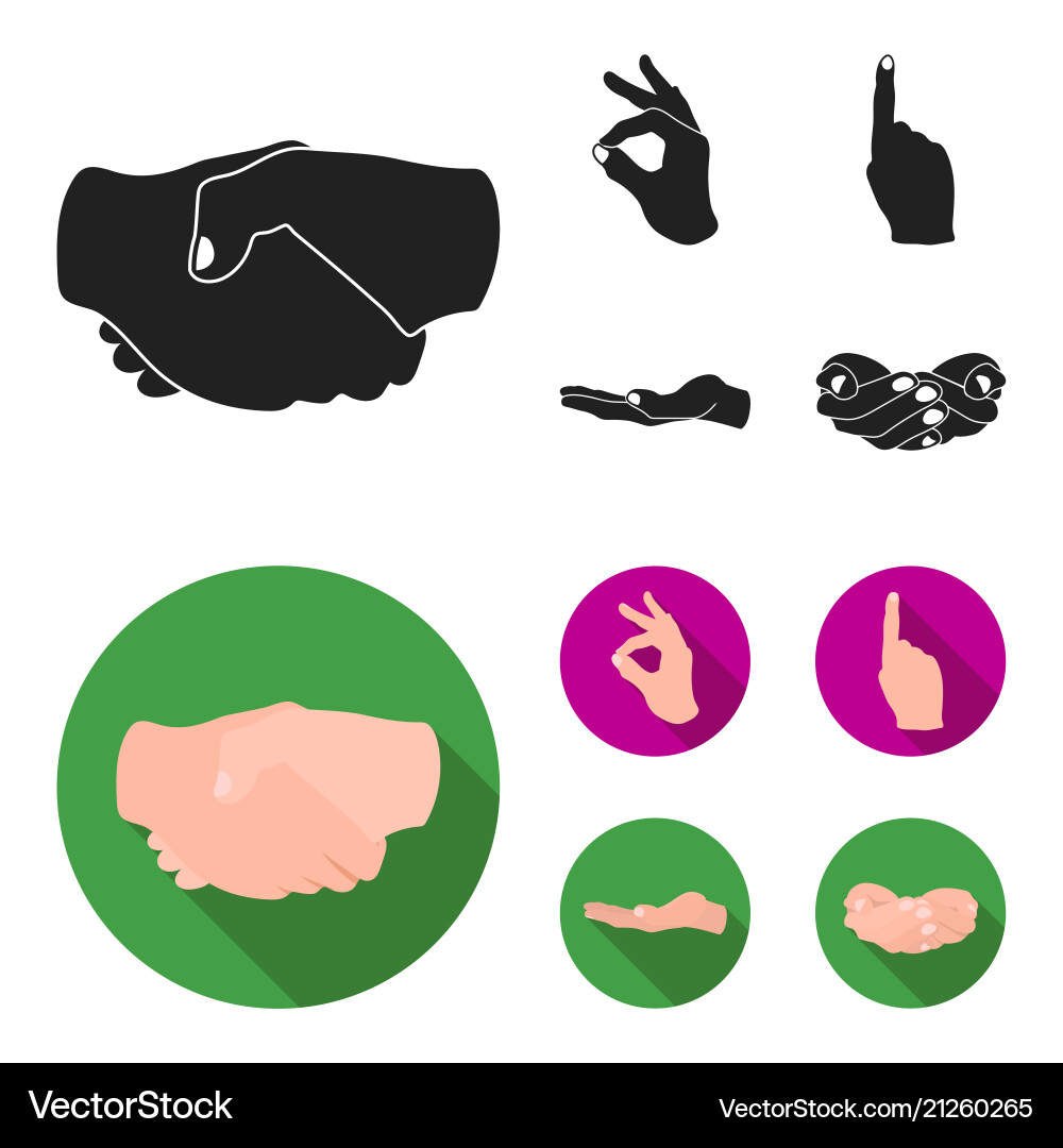 Handshake okay index up palm hand gesturesv Vector Image
