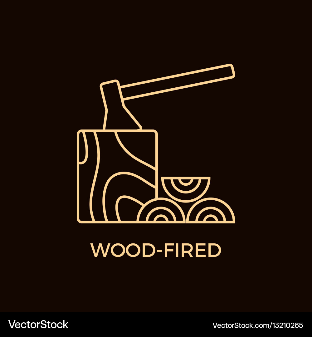 Modern line style wood-fired logotype template – Royalty-Free Vector |  VectorStock, image size:1000x1080