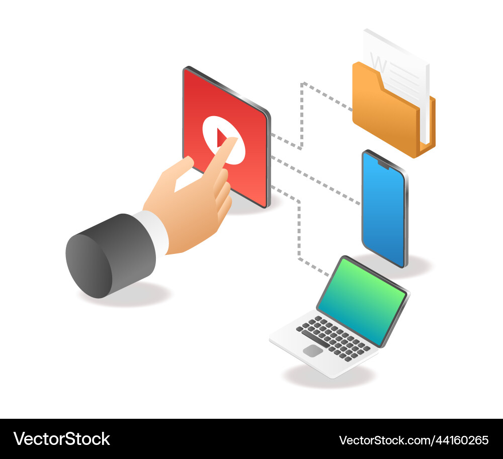 Open video playlists via multiple apps Open video playlists via multiple apps vector image