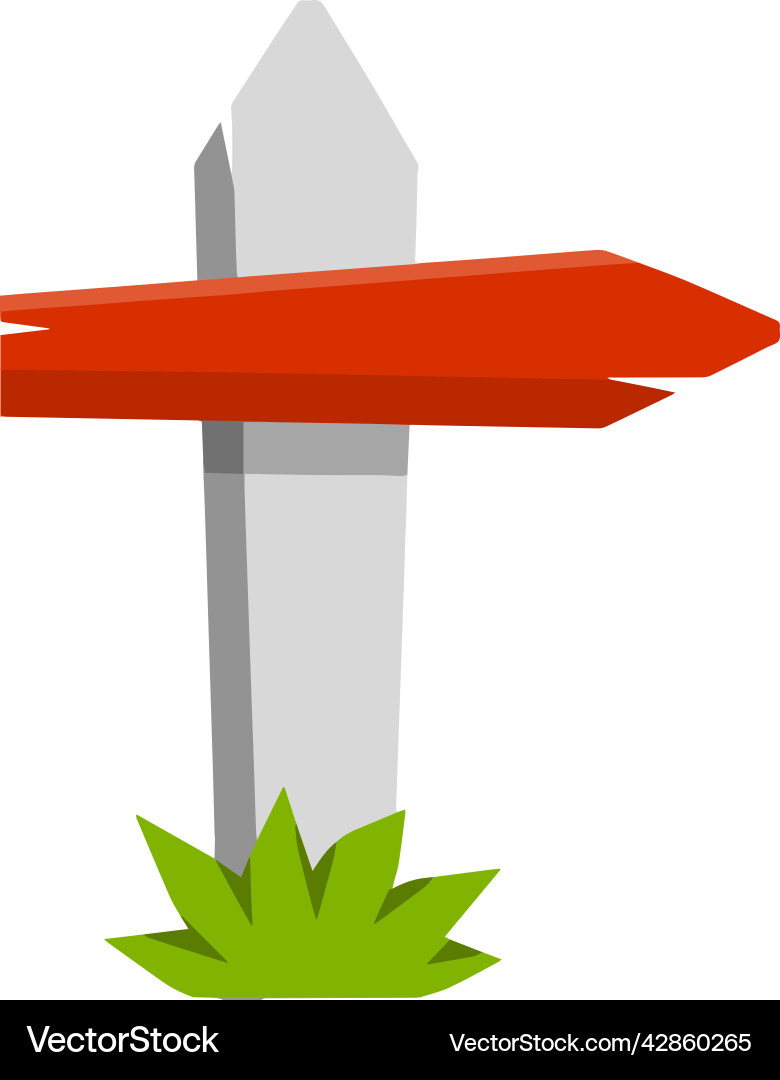 Path pointer with red plate route information Path pointer with red plate route information vector image
