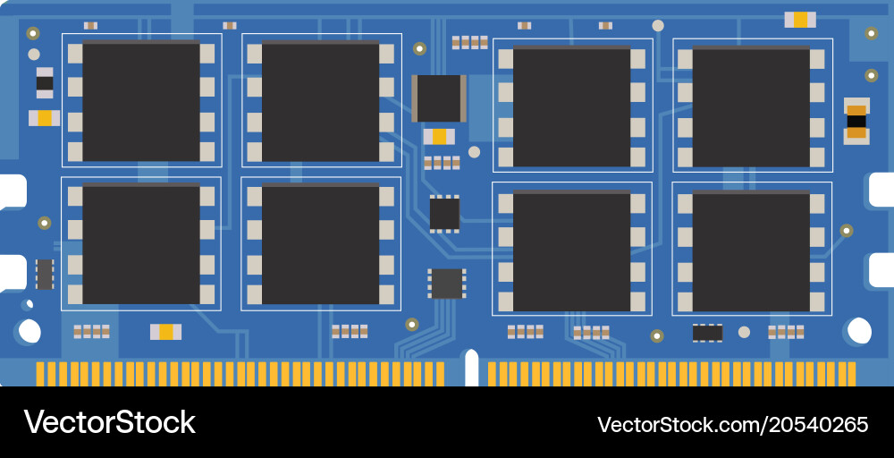 Personal computer memory module ram vector image