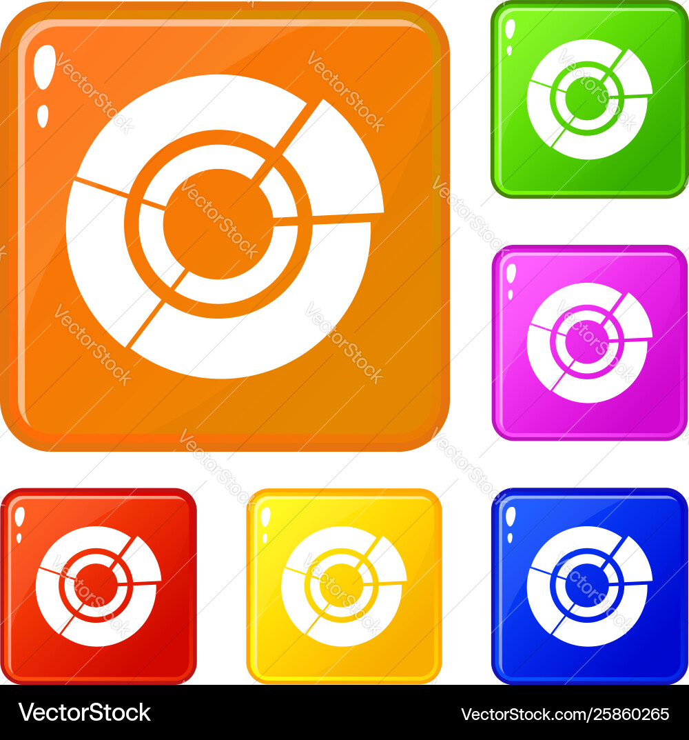 Pie chart for infographic icons set color Pie chart for infographic icons set color vector image