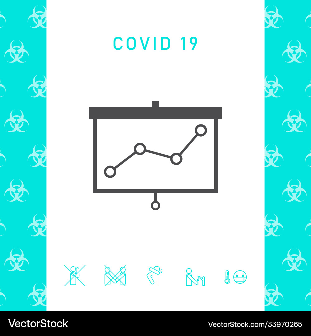 Projector screen with graph graphic elements Vector Image