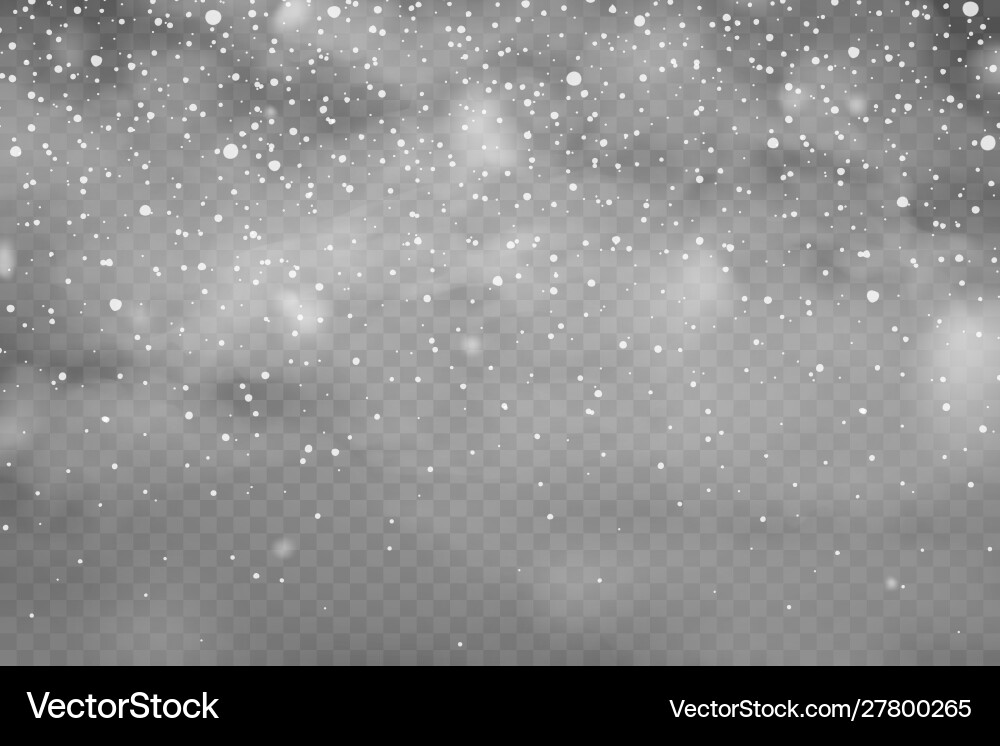 Realistic falling snow with snowflakes and clouds Realistic falling snow with snowflakes and clouds vector image