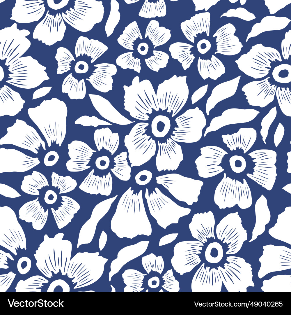 Seamless fashion floral pattern botanical Seamless fashion floral pattern botanical vector image