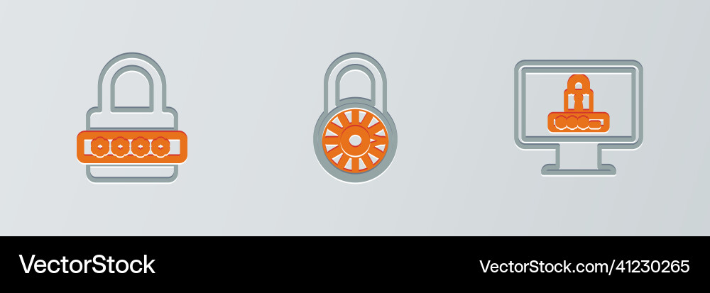 Set line monitor with password Set line monitor with password Vector Image