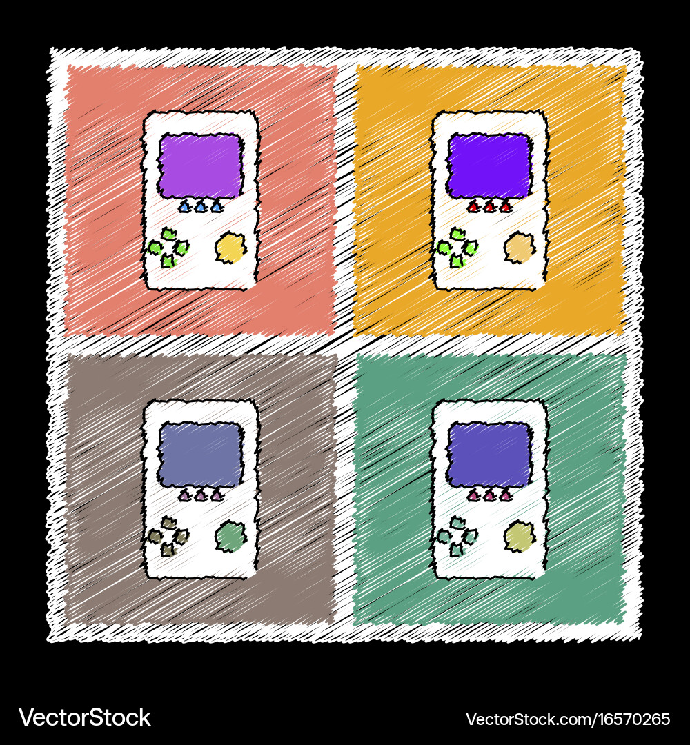 Set of flat shading style icons tetris portable Vector Image
