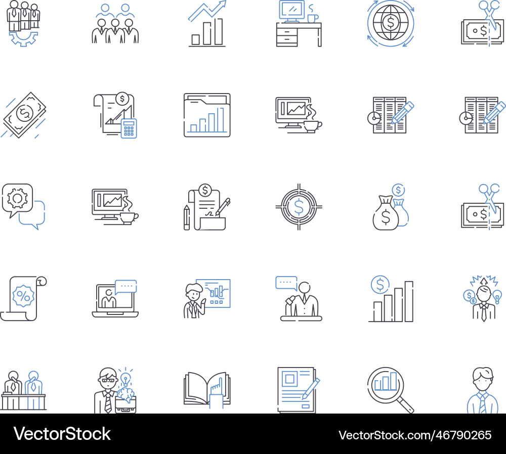 Verification line icons collection identification Verification line icons collection identification Vector Image
