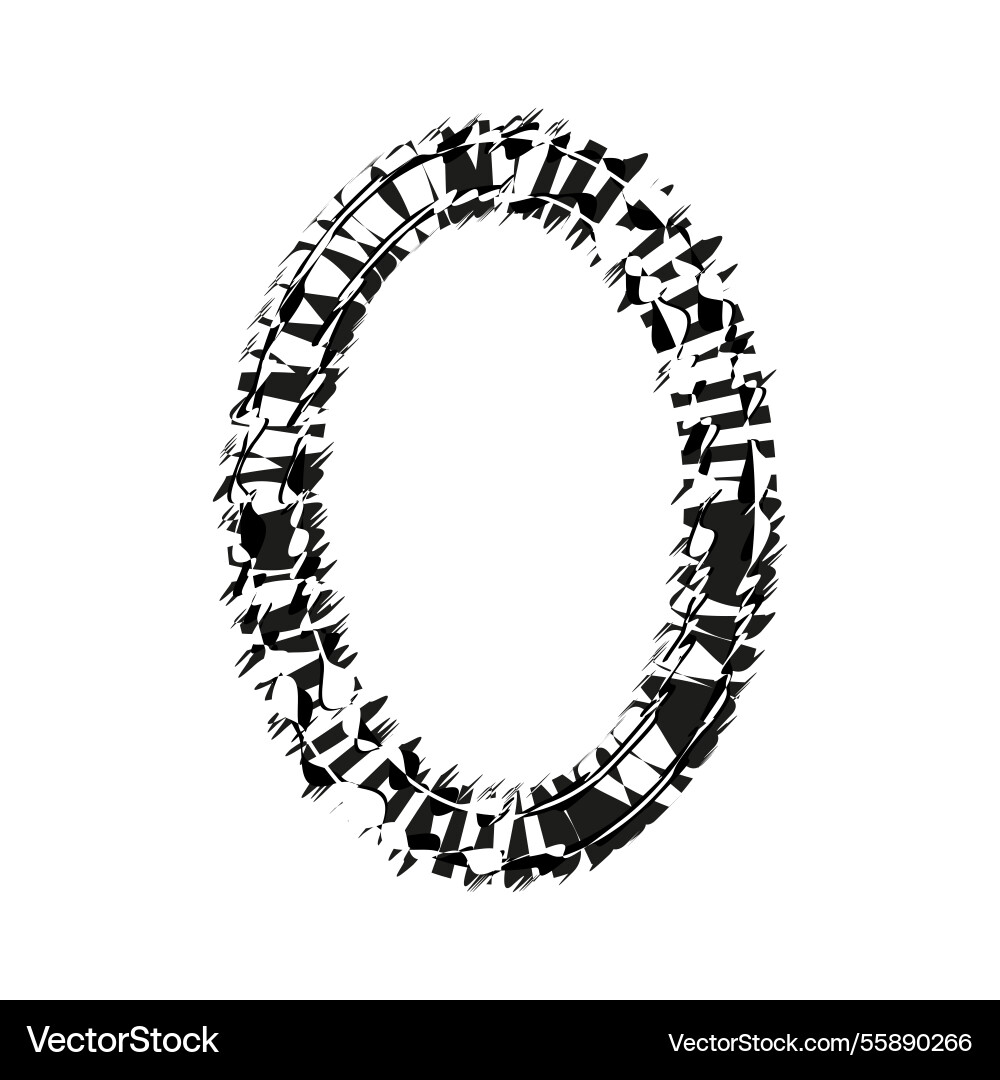 Abstract oval shape broken line structure vector image