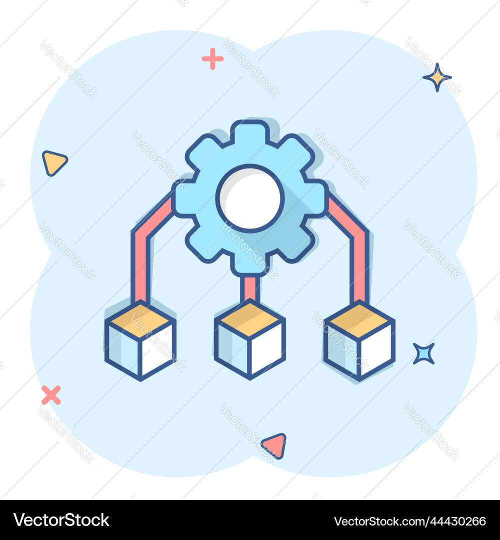 Api technology icon in comic style algorithm vector image
