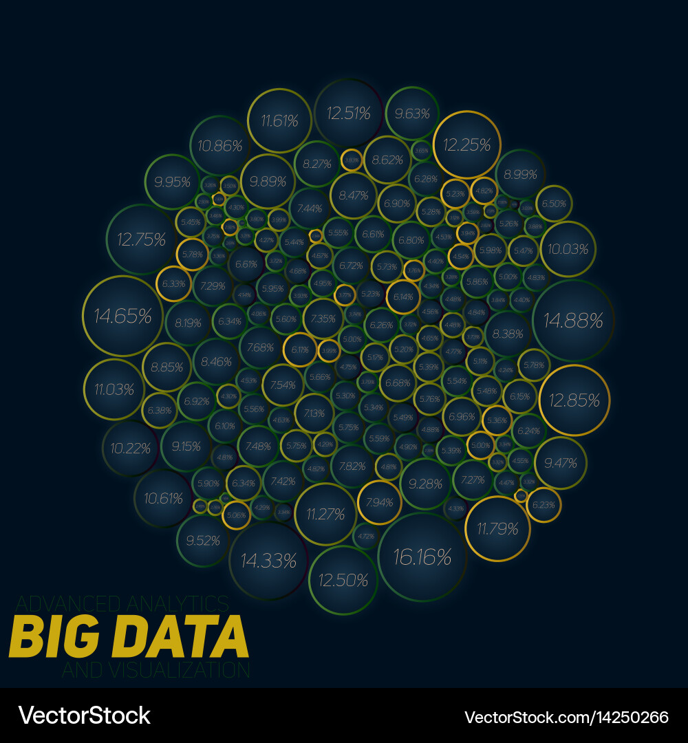 Complex Data Network Visualization Vector Image