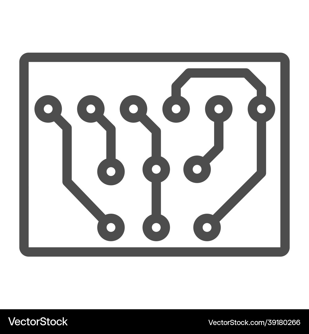 Copmact prited circuit board rectangle shape line vector image