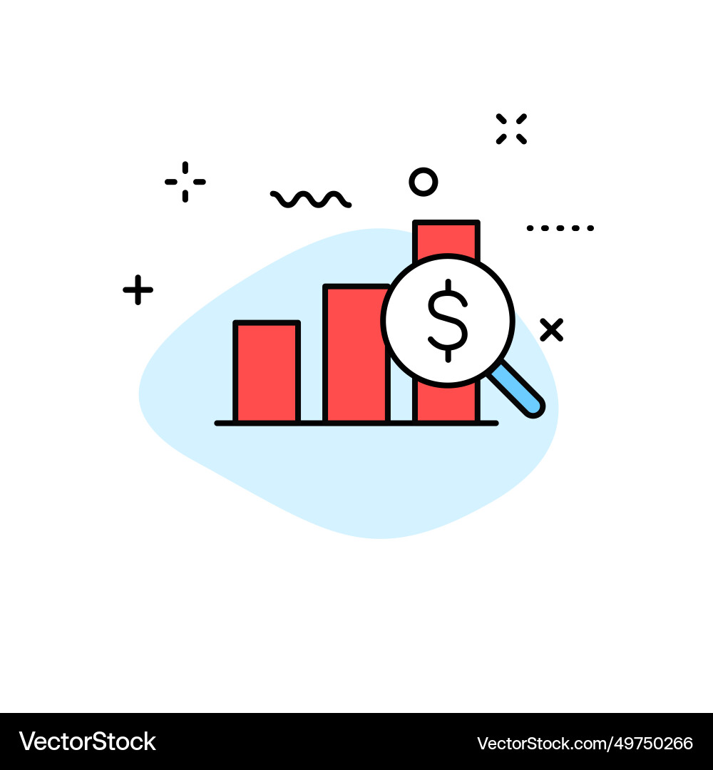Data analysis web icons in line style graphs Vector Image