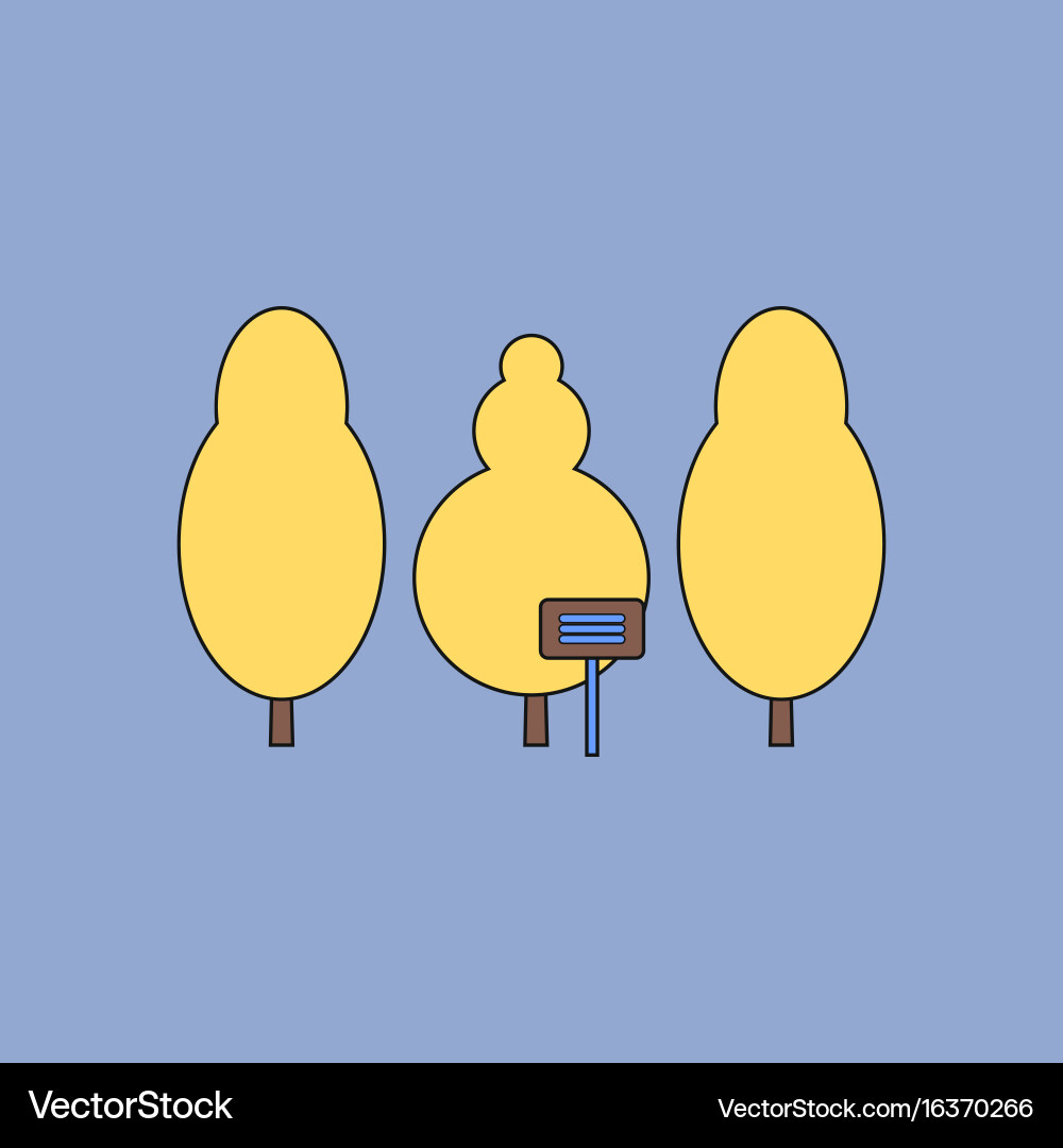 Flat icon design collection save the trees Vector Image