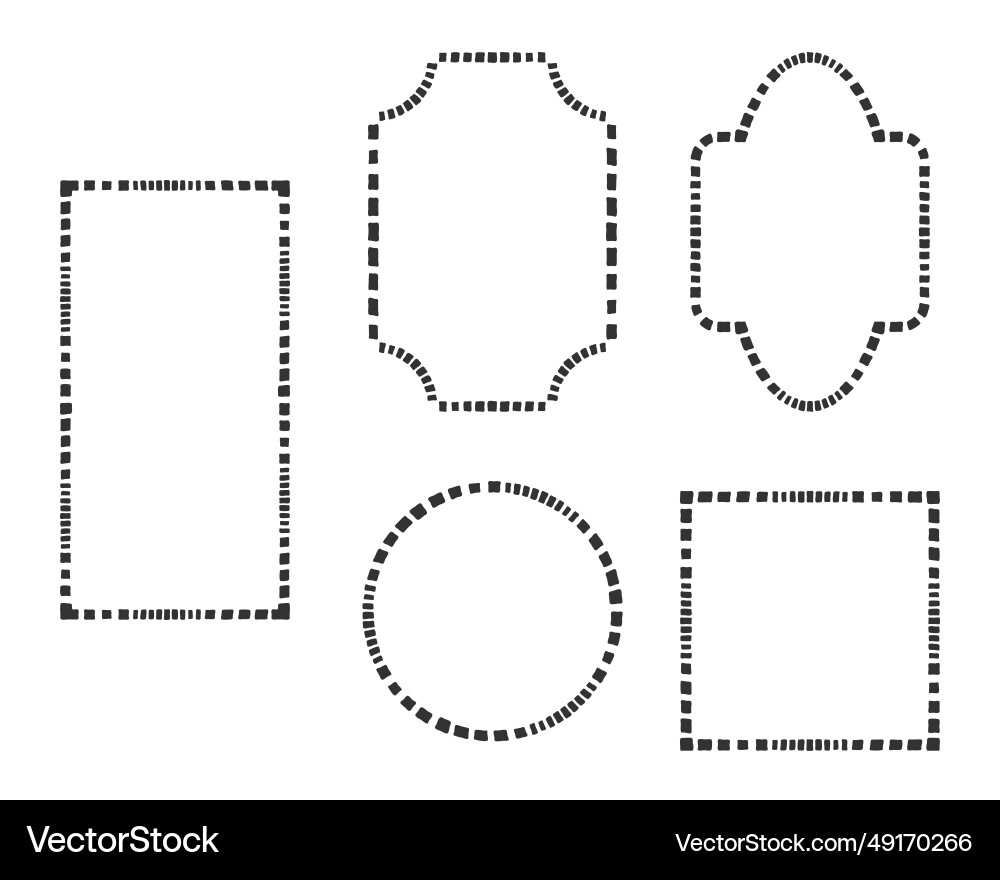 Frames doodle style border set hand drawn blob Vector Image