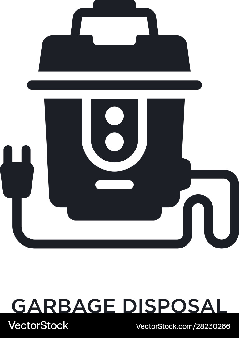 Garbage disposal isolated icon simple element Garbage disposal isolated icon simple element Vector Image