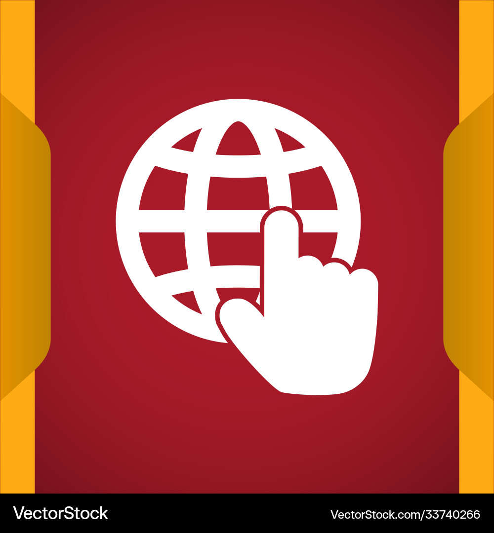 Globe cursor icon for web and mobile vector image
