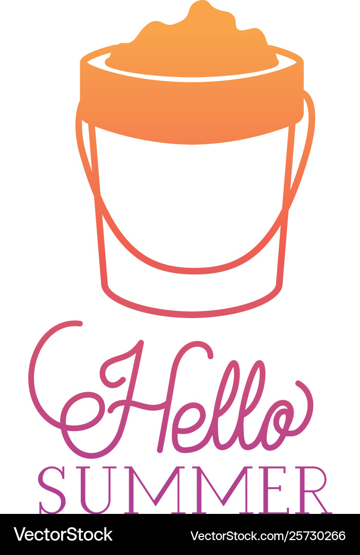 Hello summer label with colorful image Vector Image