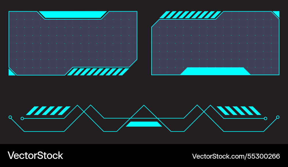 Hud digital futuristic user interface horizontal vector image