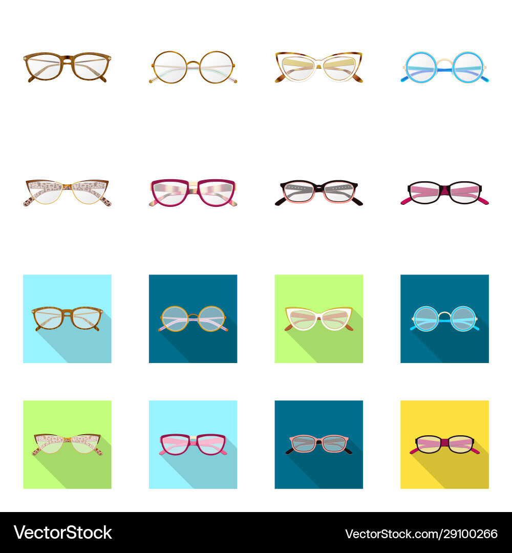 Isolated object glasses and frame symbol set Vector Image