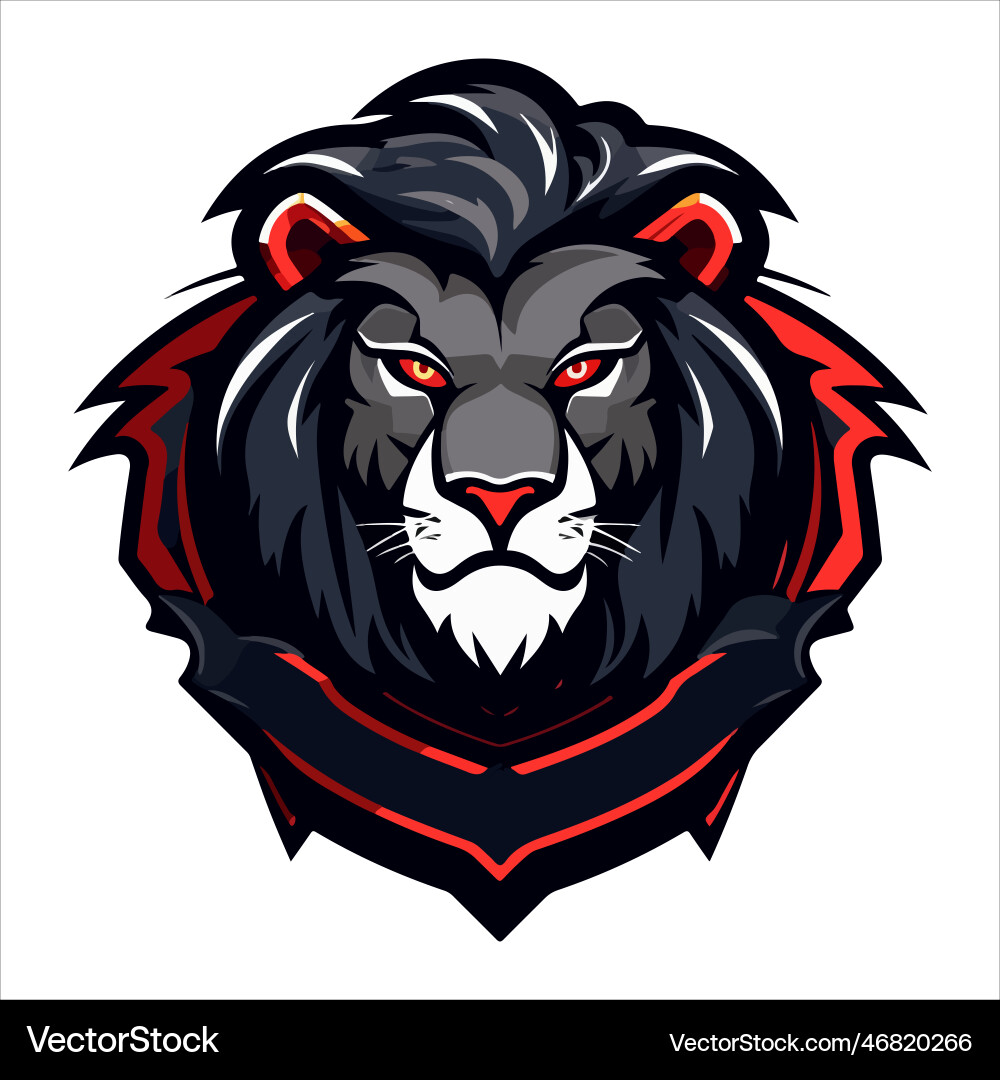 Lion head cool logo mascot esports design template Lion head cool logo mascot esports design template vector image