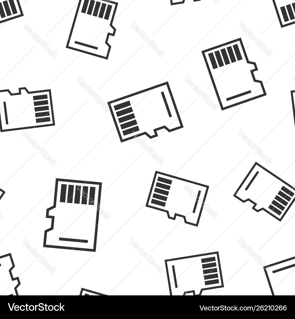 Micro sd card icon seamless pattern background Vector Image