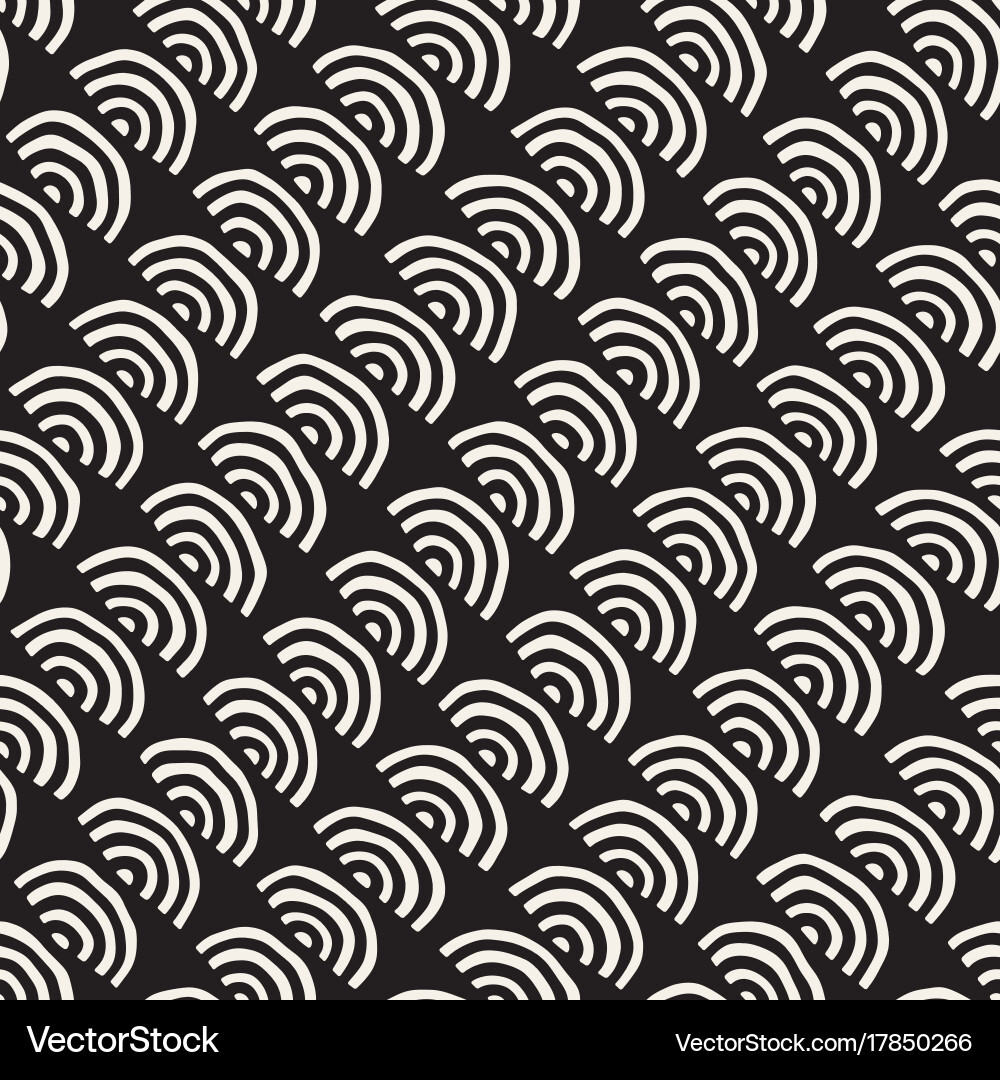 Monochrome minimalistic seamless pattern with arcs vector image