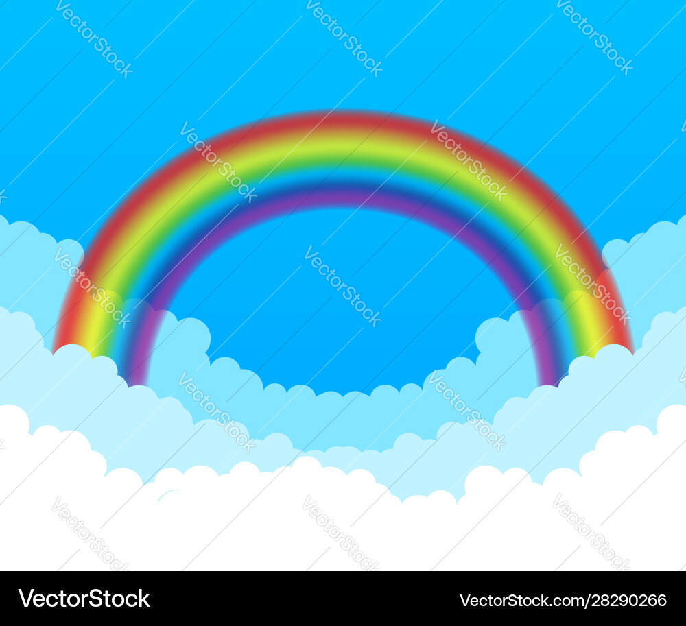 Rainbow clouds and stock Royalty Free Vector Image