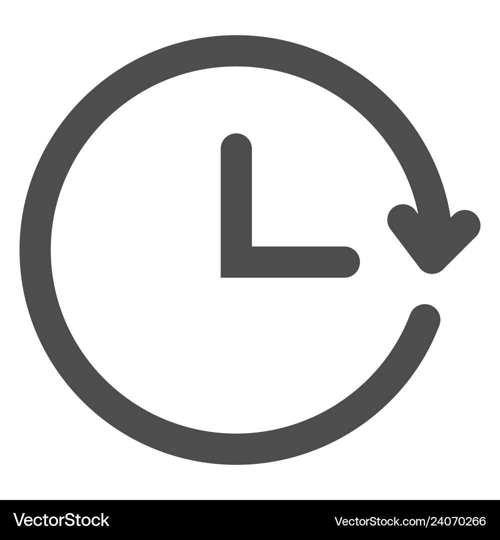 Repeat time solid icon reload Vector Image