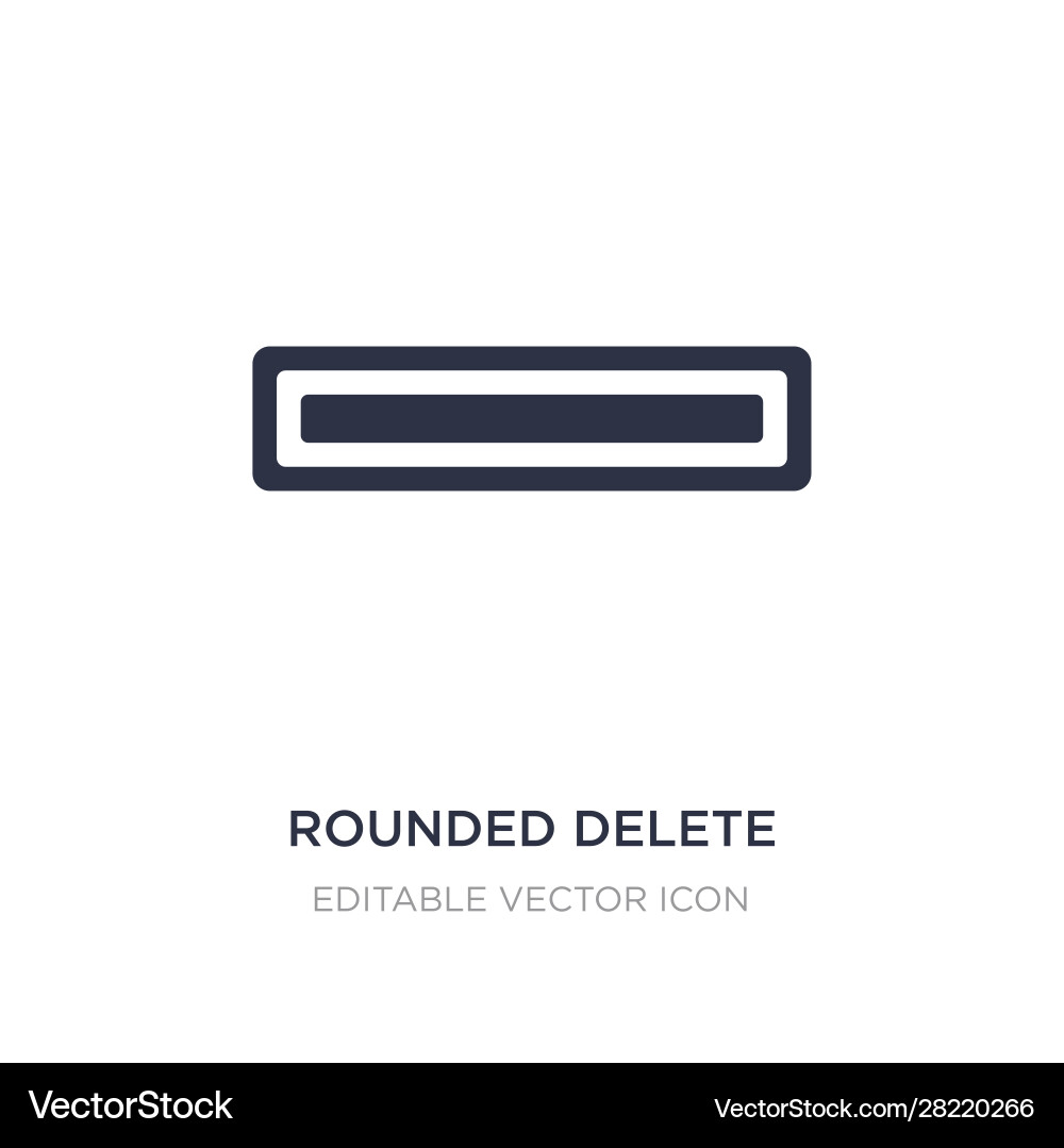 Rounded delete button with minus icon on white vector image