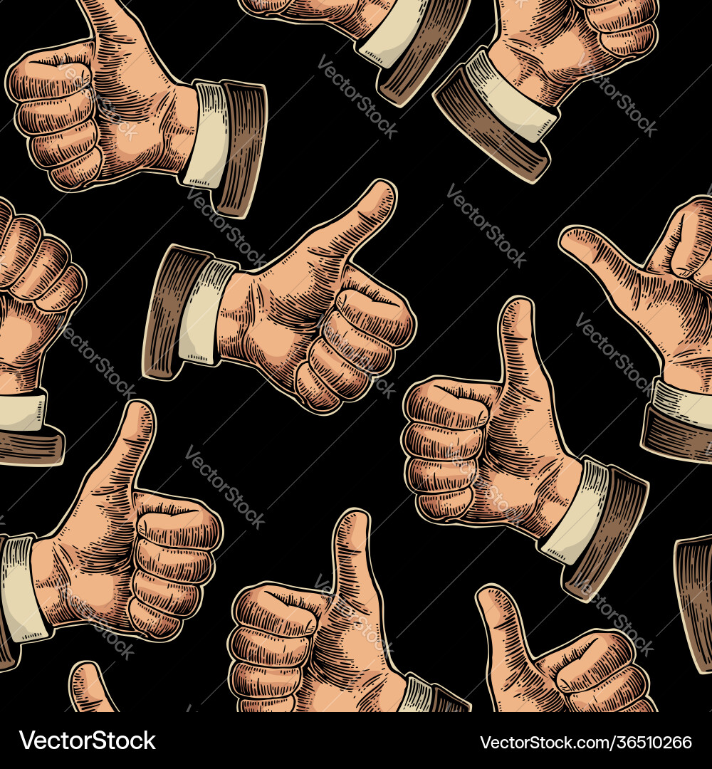Seamless pattern hand showing symbol like making Vector Image