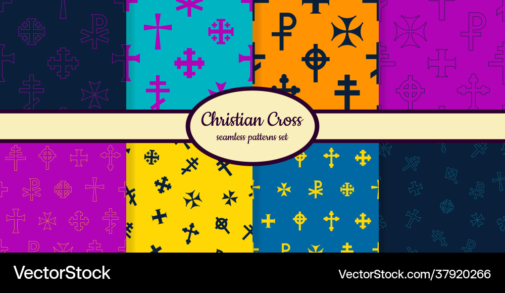 Seamless patterns with christian cross Seamless patterns with christian cross vector image