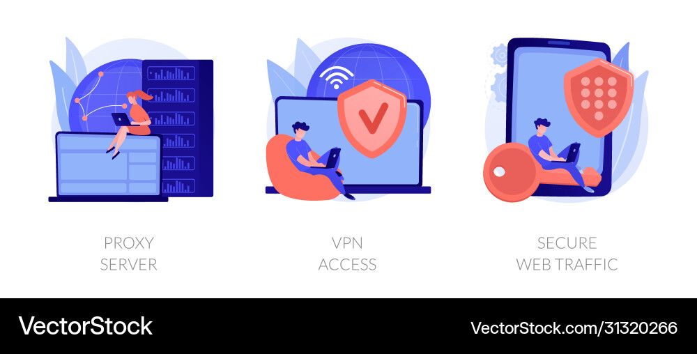 Secure internet access concept metaphors Secure internet access concept metaphors vector image