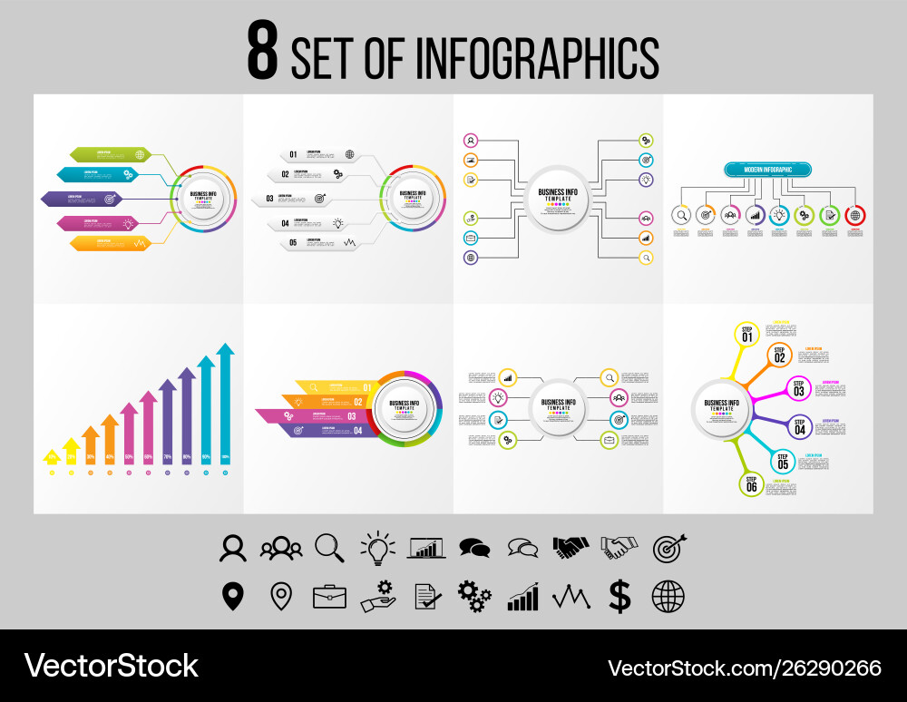 Set of infographics elements design template Set of infographics elements design template vector image
