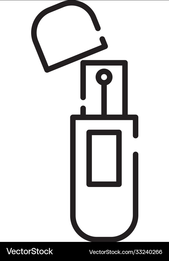 Usb memory flash style line icon vector image