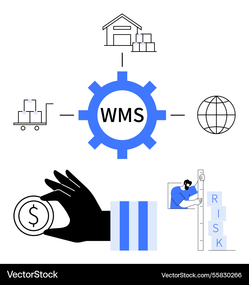 Warehouse management system workflow Vector Image