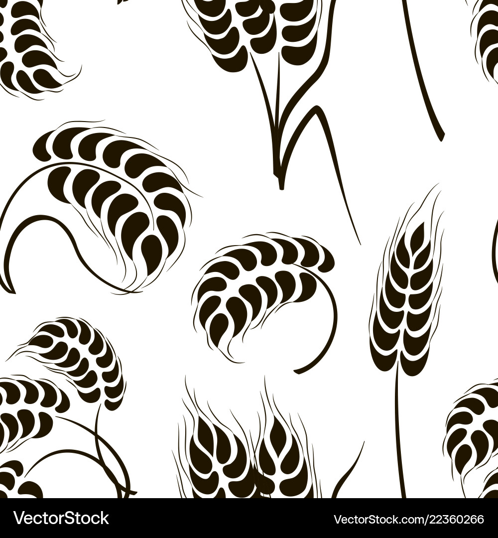 Wheat Ears Pattern - Simple Icons vector image