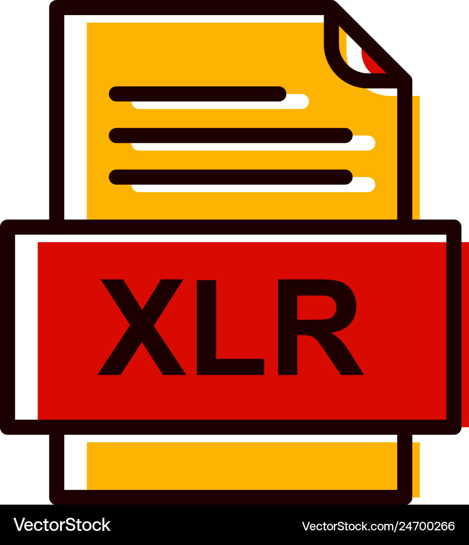 Xlr file document icon vector image