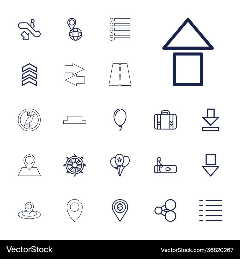 22 navigation icons vector image