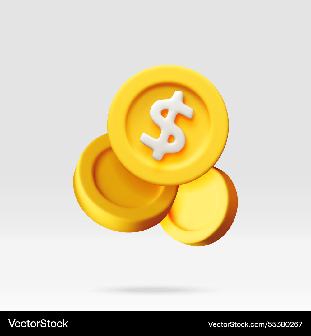 3d fallende Goldmünzen Geld Regen 3d fallende Goldmünzen Geld Regen vektorbild