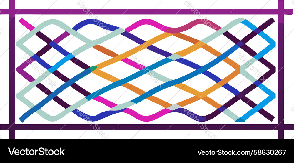 Abstract woven grid colorful intersecting lines Vector Image