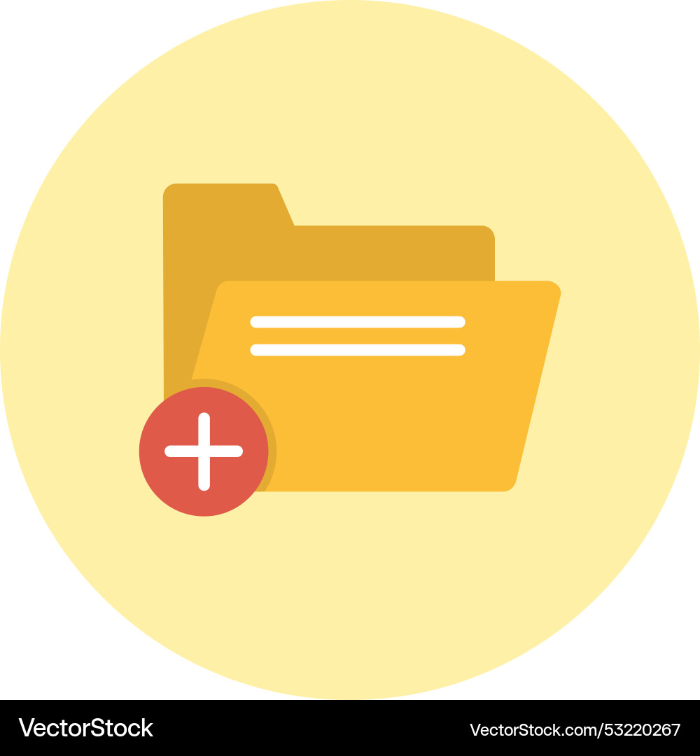 Add folder flat circle icon vector image