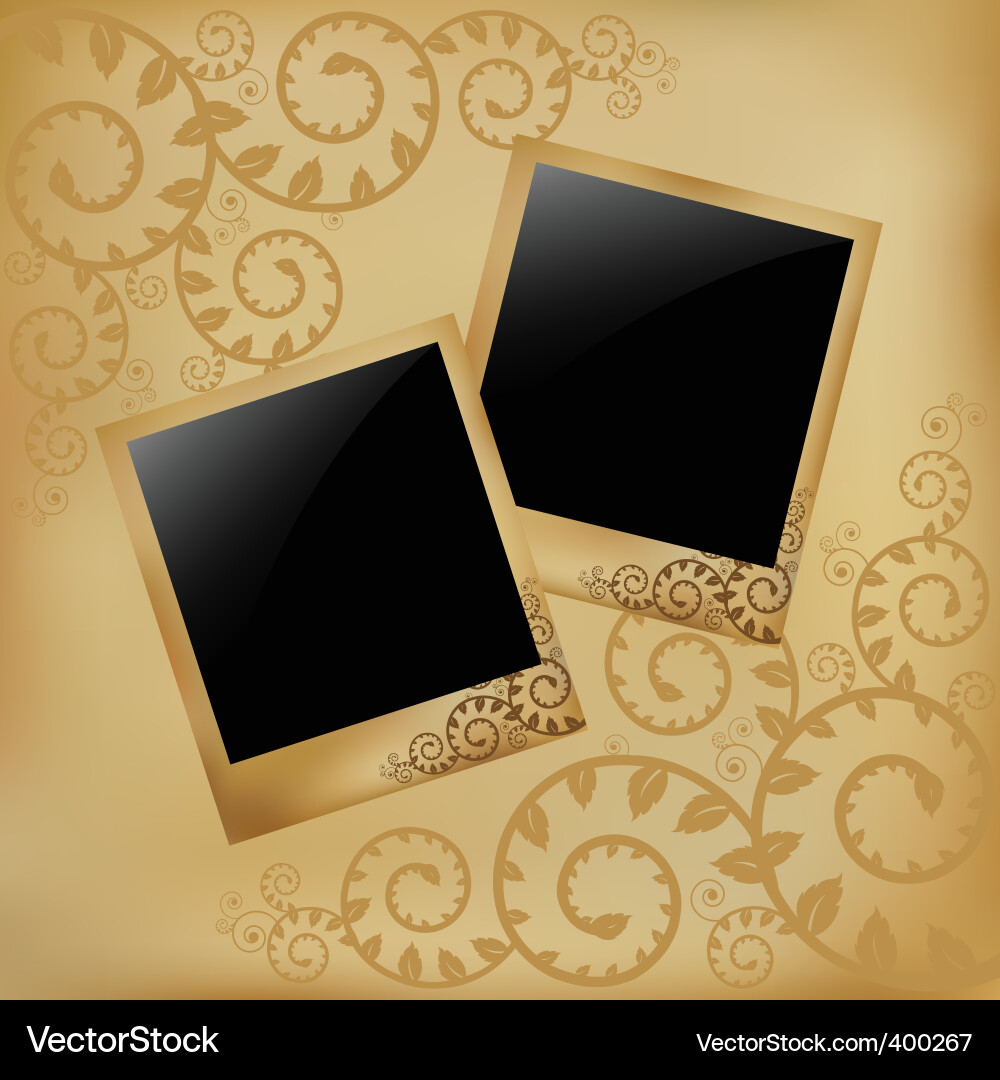 Antique Photo Frames with Floral Pattern Vector Image