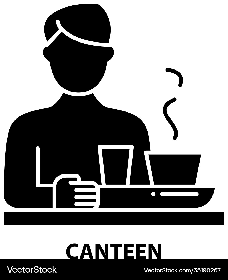 Canteen icon black sign with editable Canteen icon black sign with editable vector image