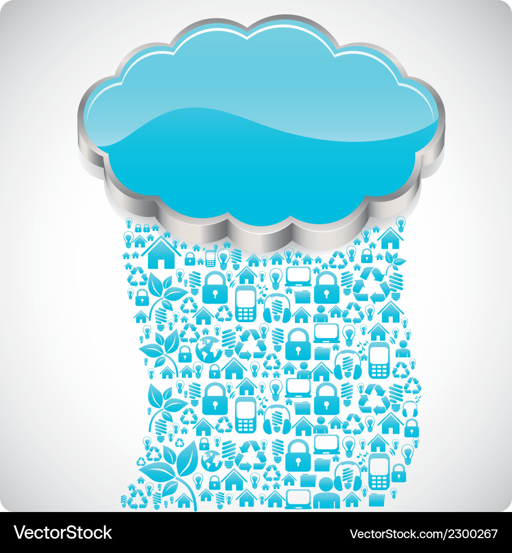 Cloud computers and communications technology vector image