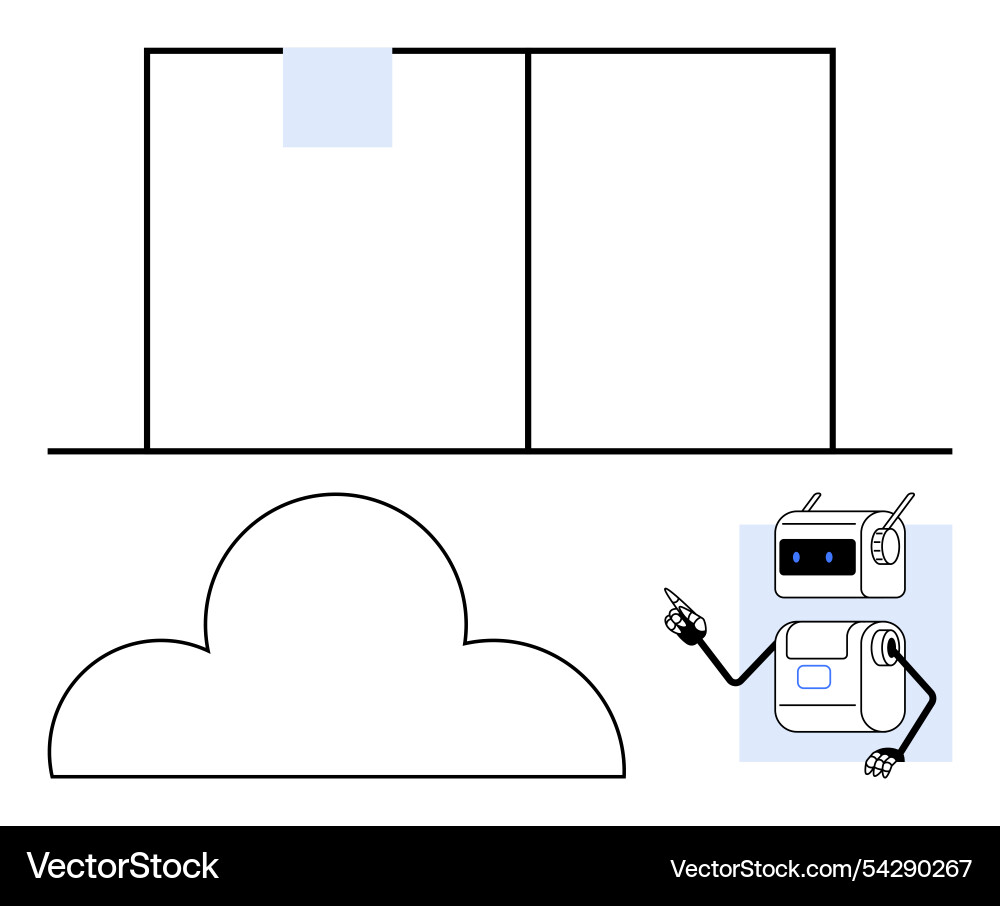 Cloud computing concept with robot Cloud computing concept with robot vector image