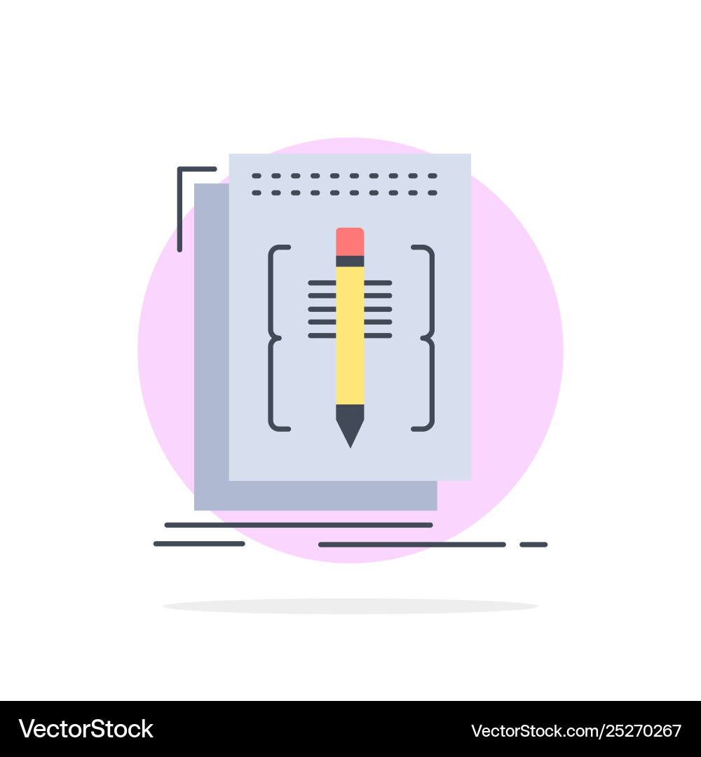 Code edit editor language program flat color icon Code edit editor language program flat color icon vector image