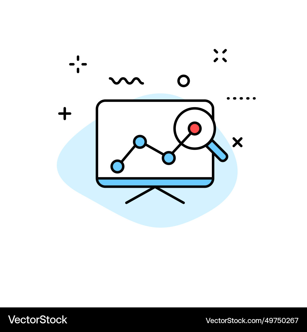 Data analysis web icons in line style graphs Data analysis web icons in line style graphs vector image