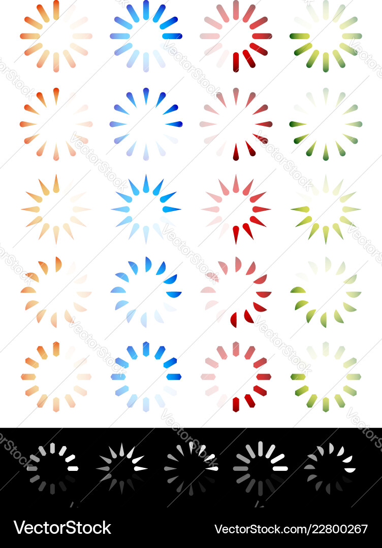 Different preloader buffer shapes symbols Different preloader buffer shapes symbols vector image